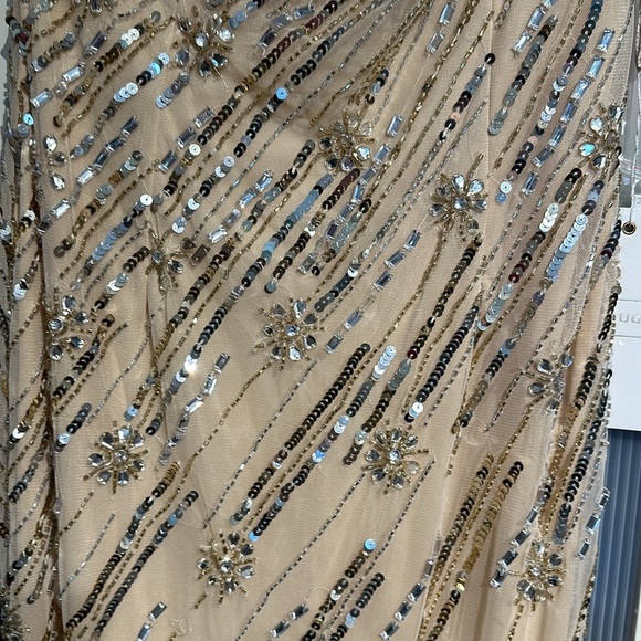 Mac Duggal Gold and Silver One-Shoulder Maxi Dress - Picture 6 of 11